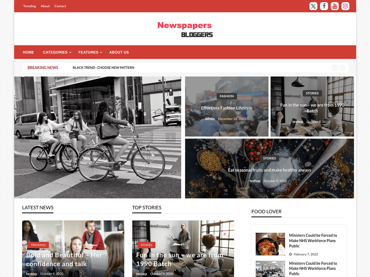 Blogger Newspaper theme screenshot