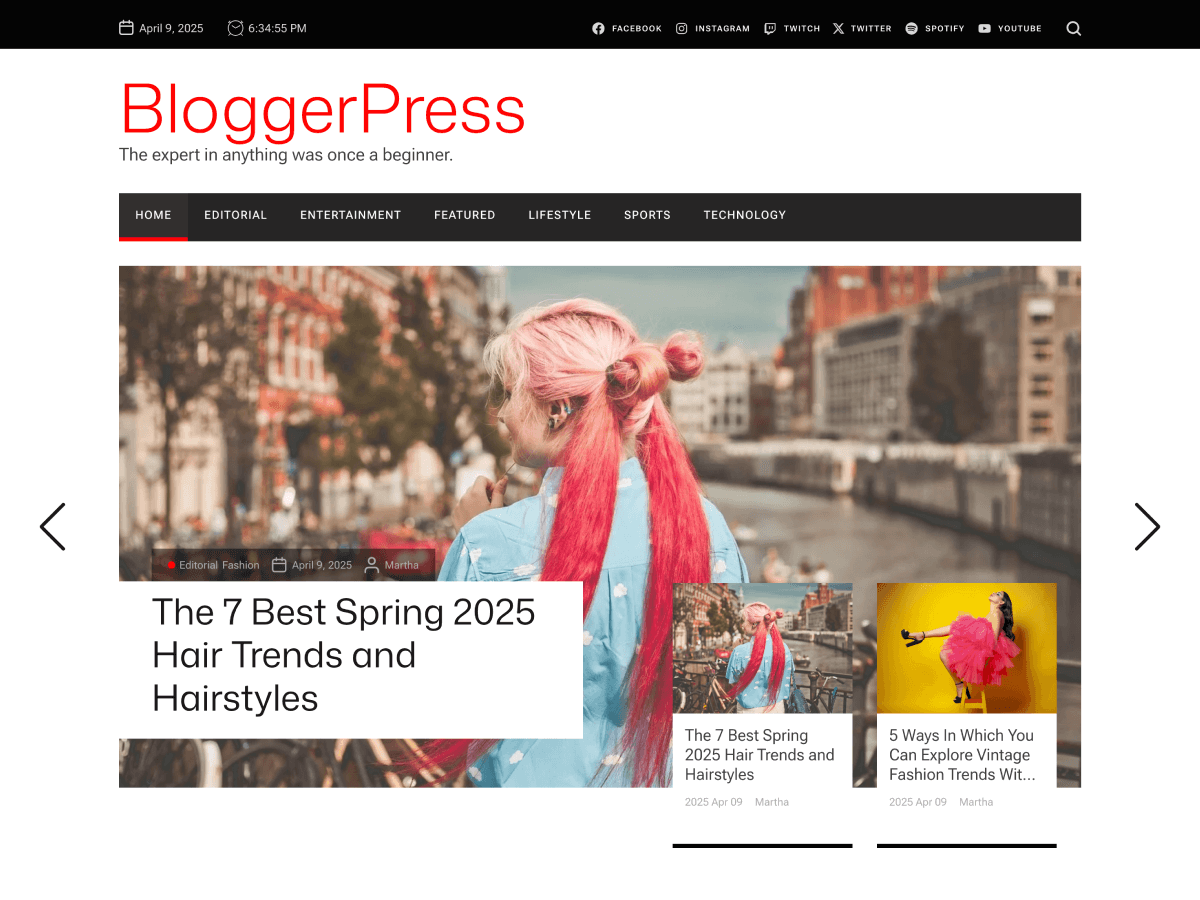 BloggerPress theme screenshot