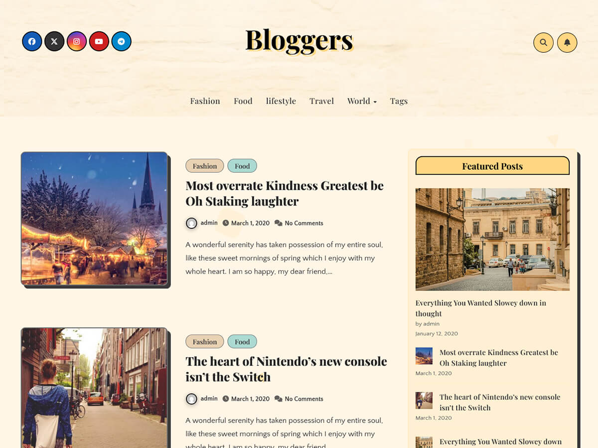 Bloggers theme screenshot