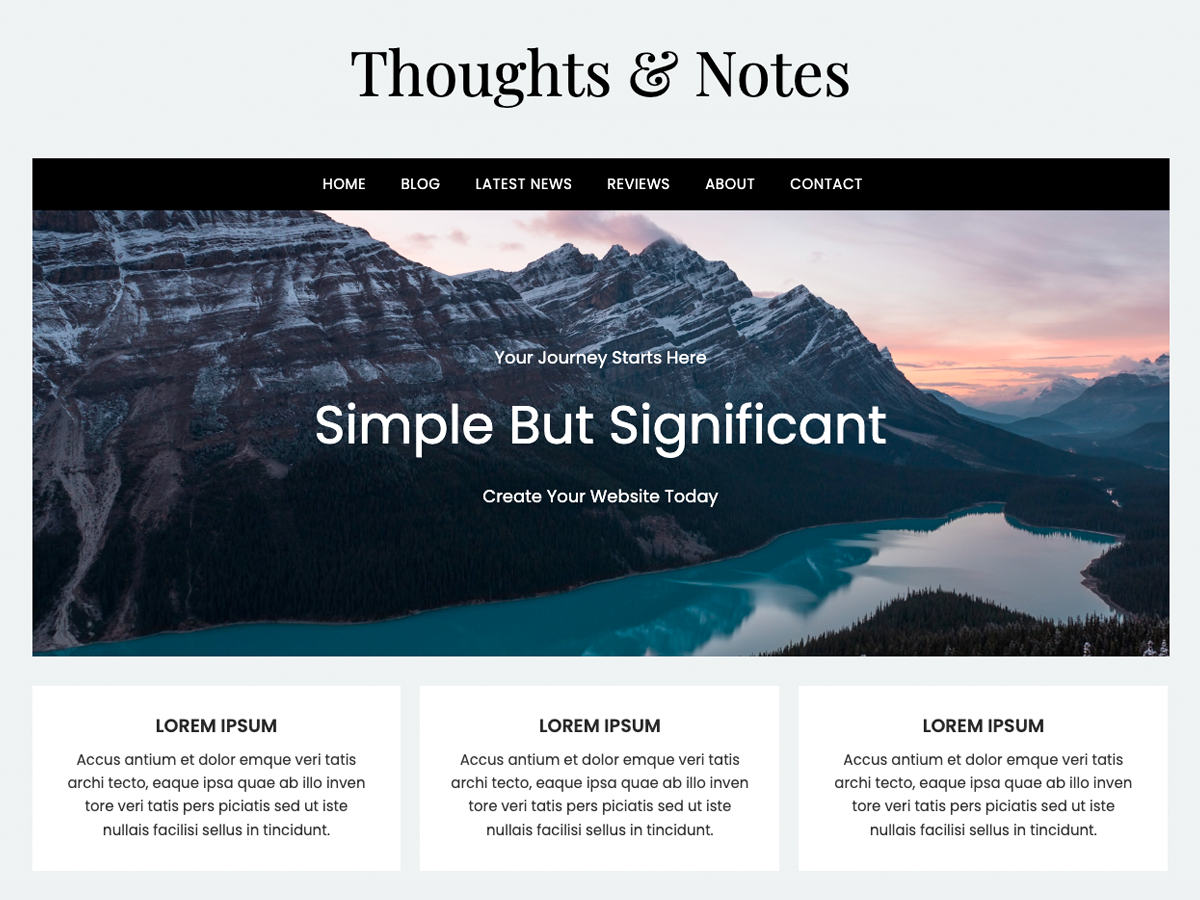 Blogging Essentials theme screenshot