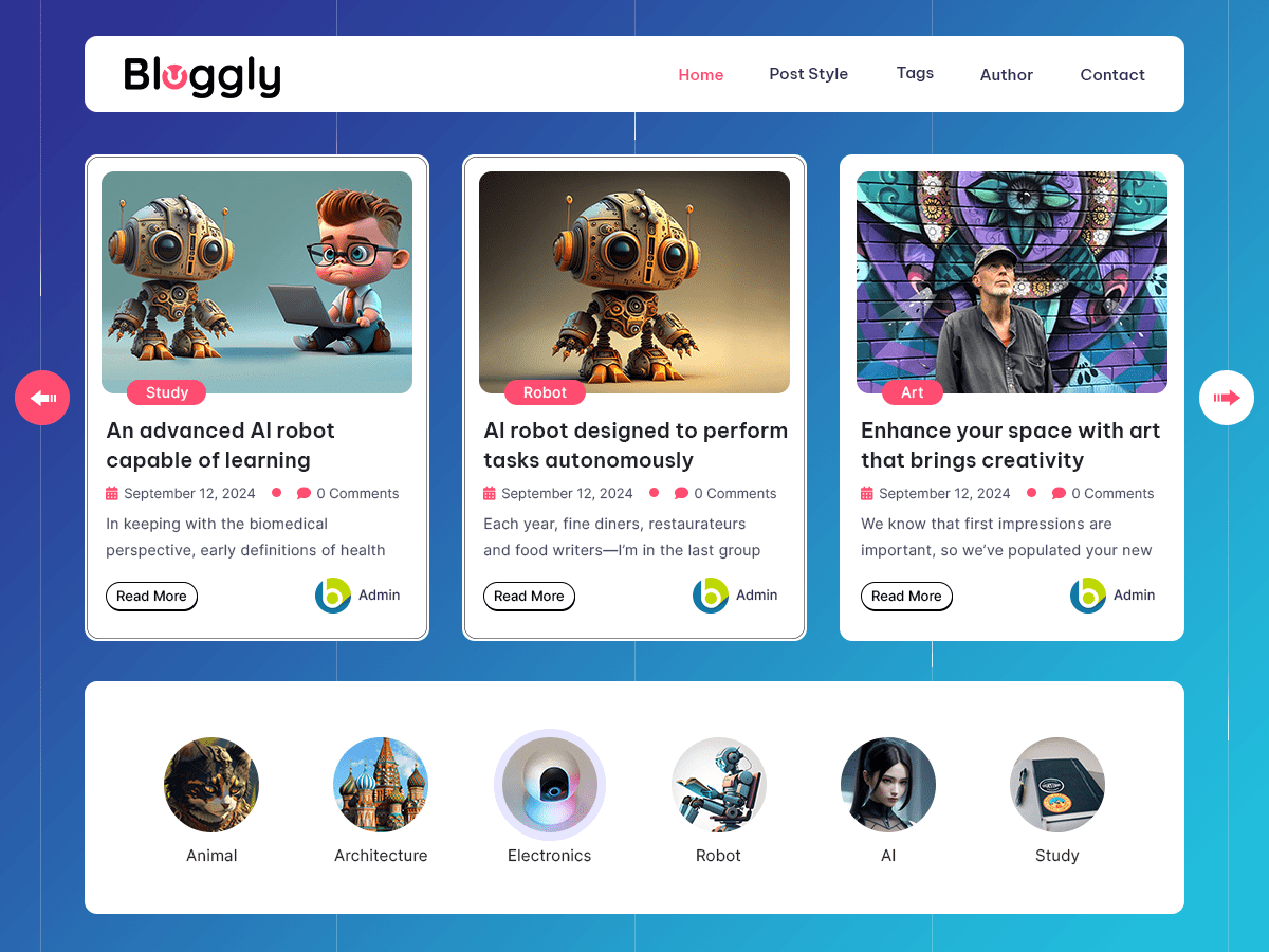 Bloggly theme screenshot