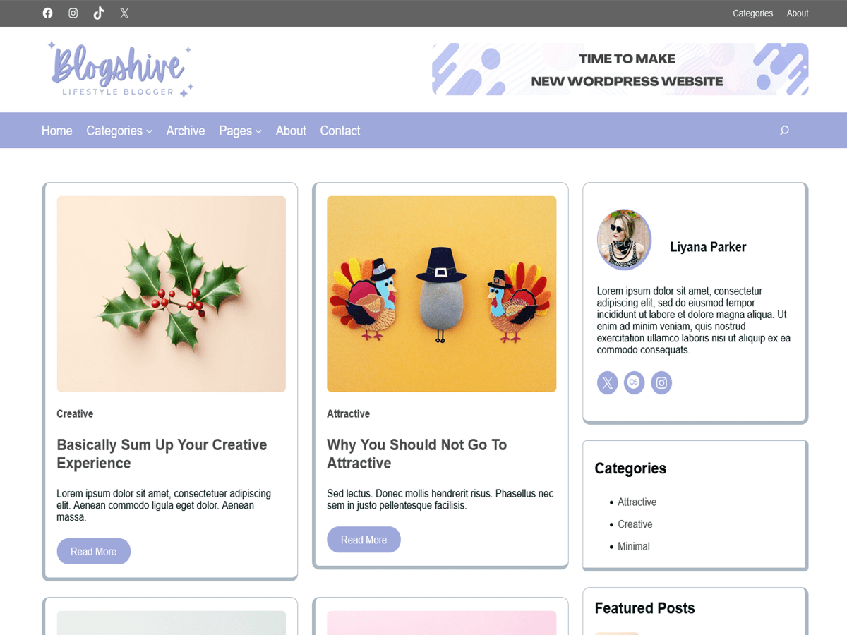 Bloghive theme screenshot