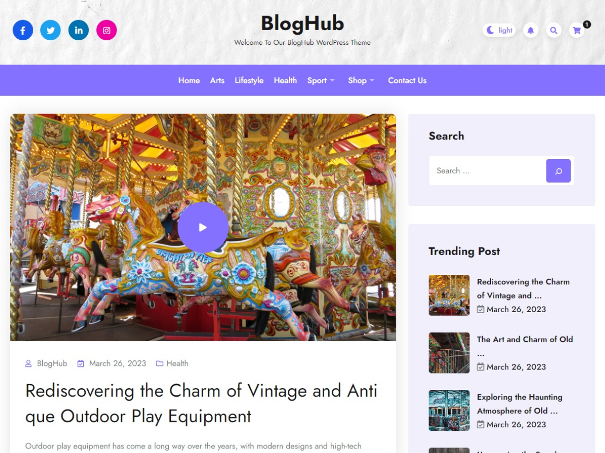 BlogHub theme screenshot