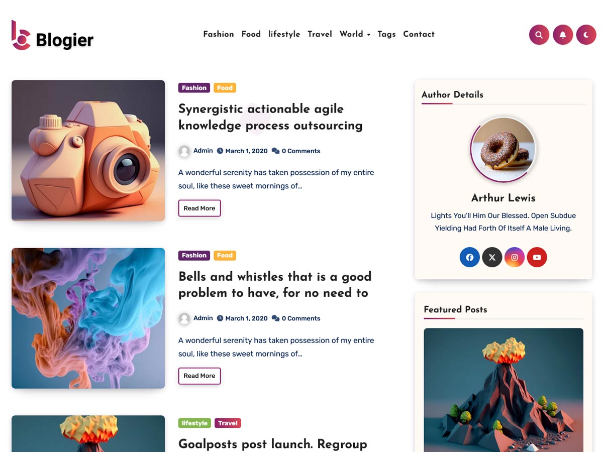 Blogier theme screenshot
