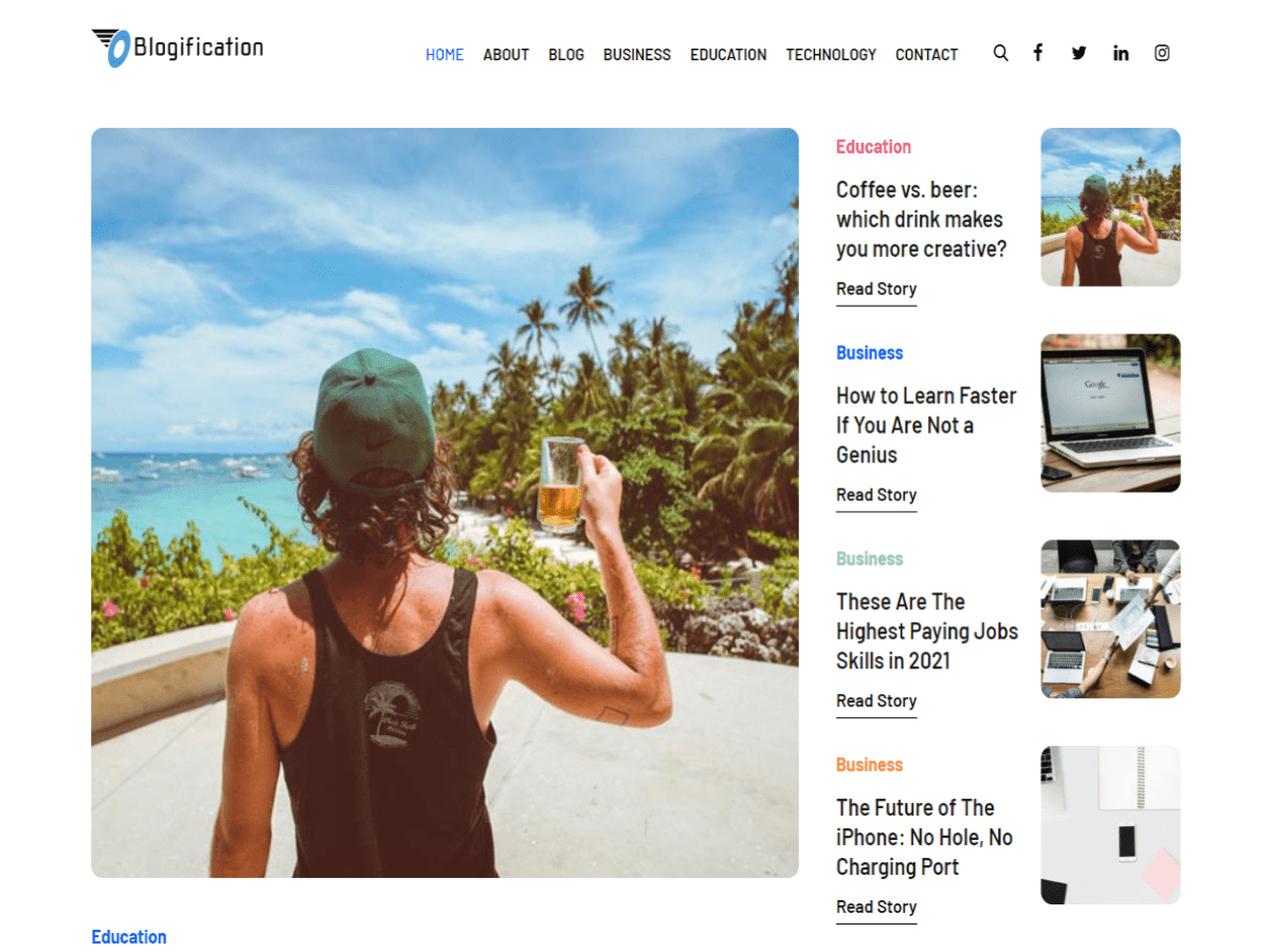 Blogification theme screenshot