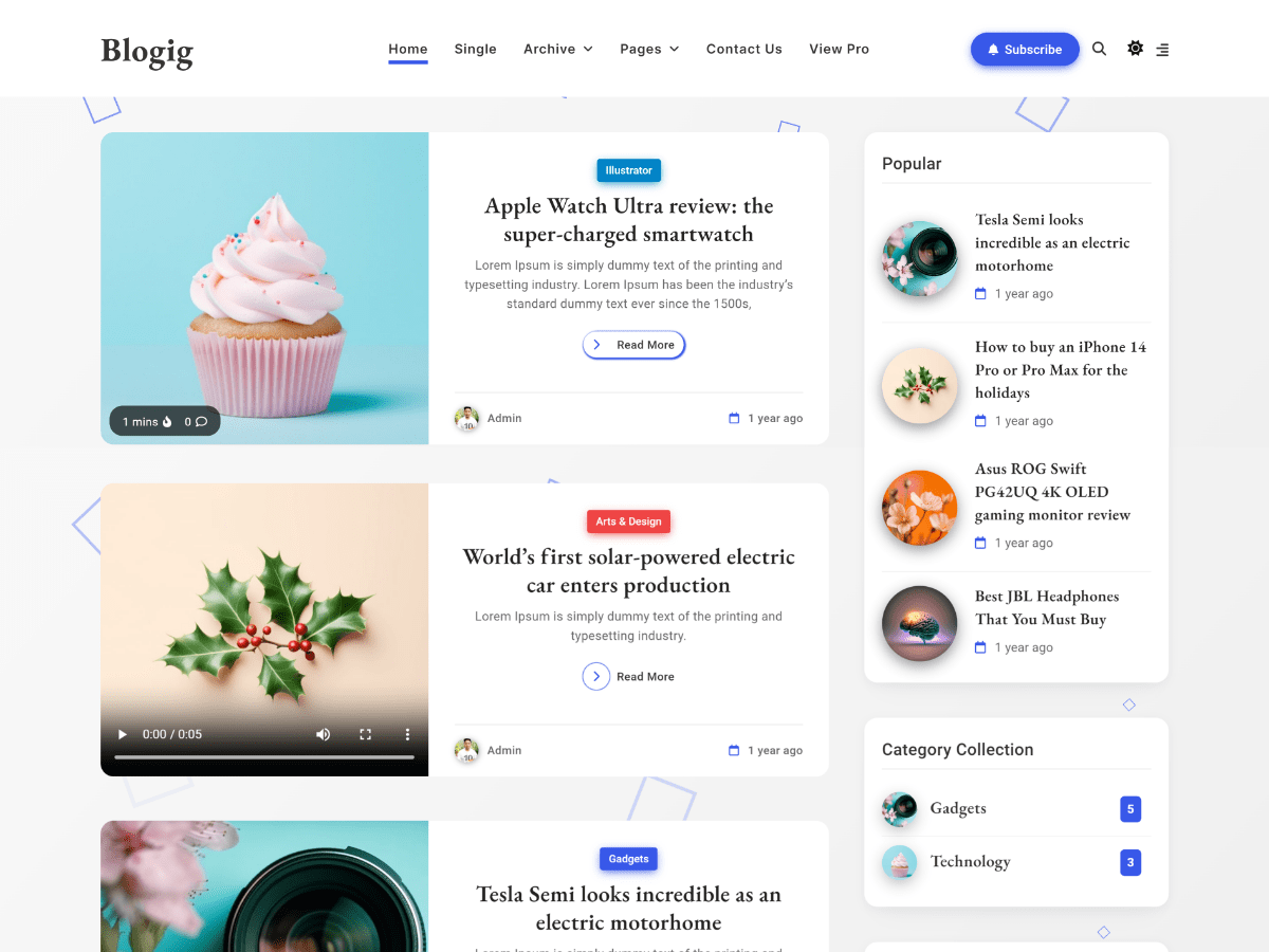 Blogig theme screenshot