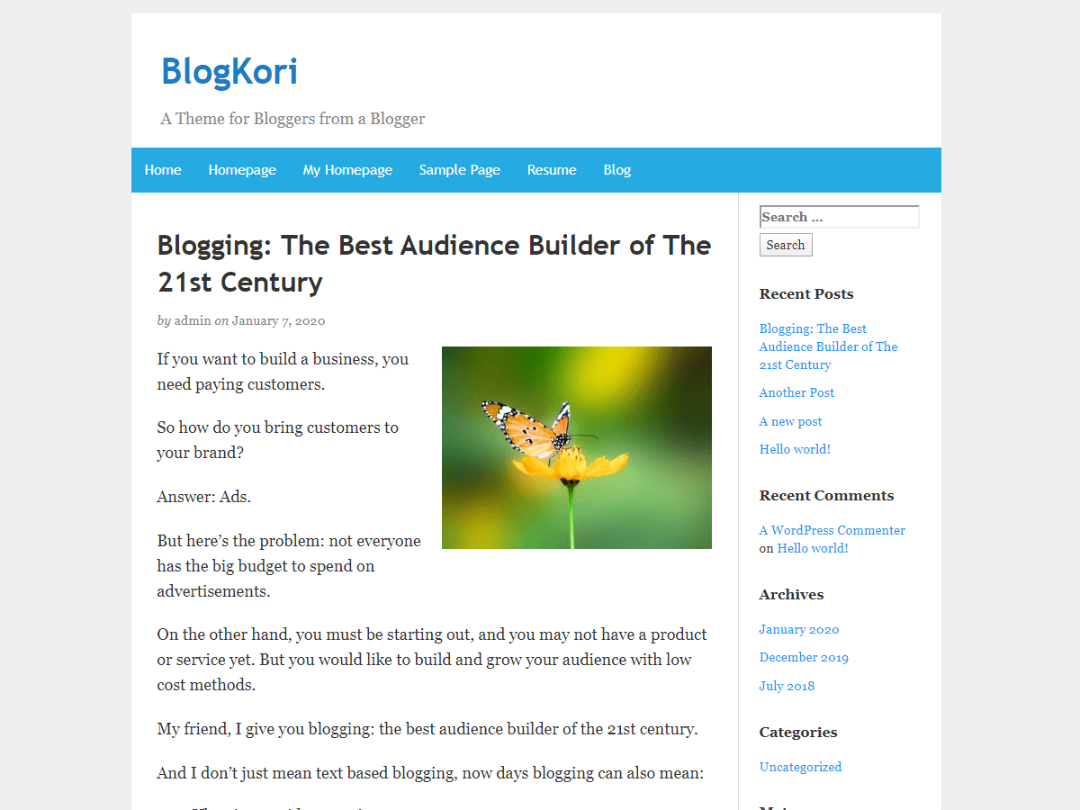 BlogKori theme screenshot