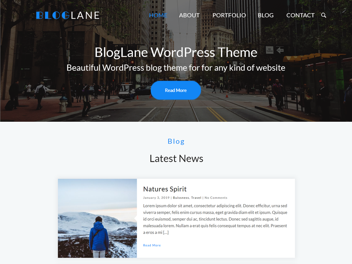 Bloglane theme screenshot
