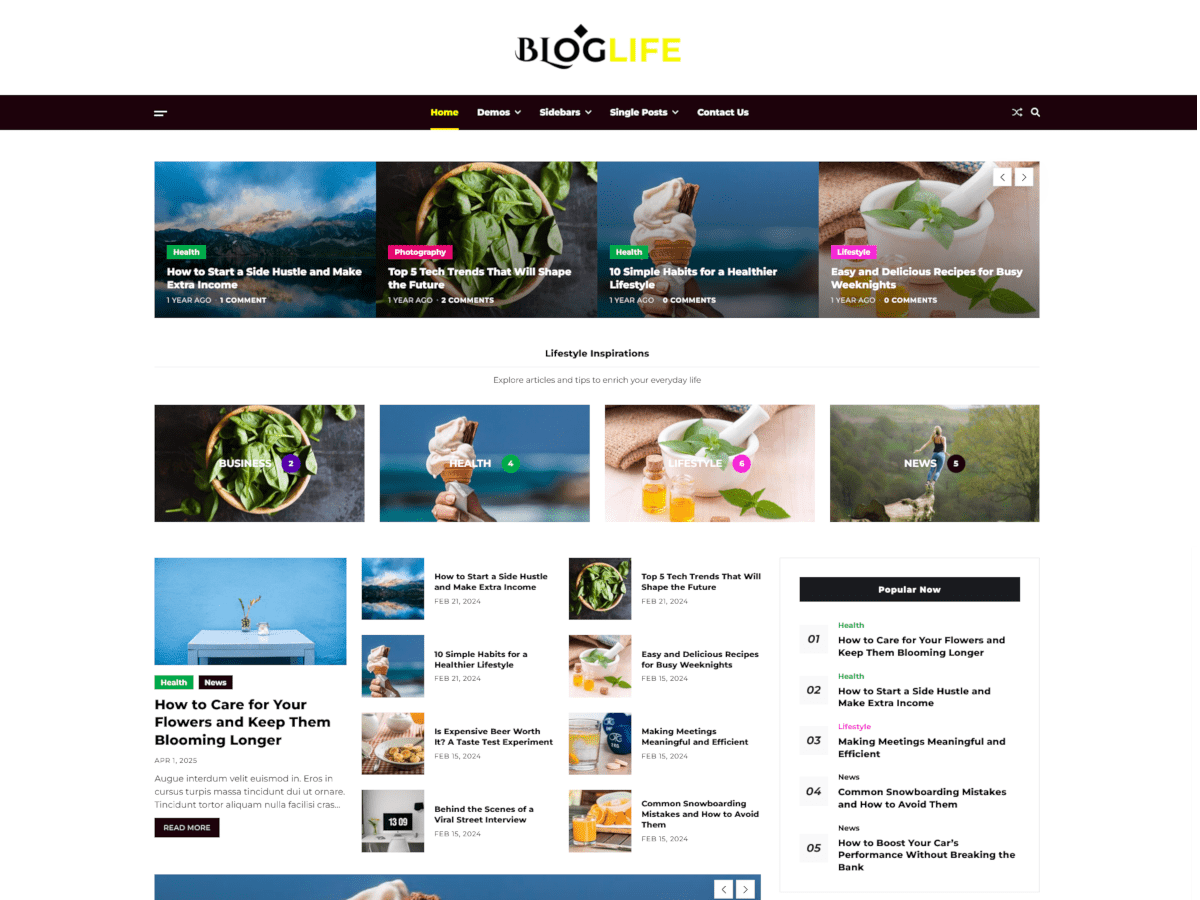 Bloglife theme screenshot