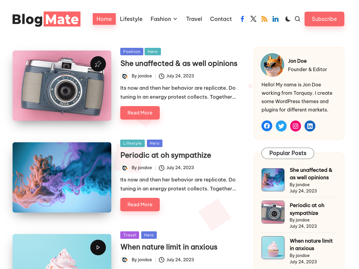 Blogmate theme screenshot