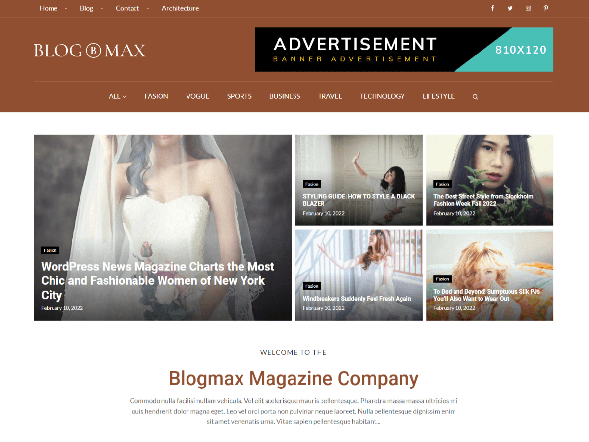 Blogmax News theme screenshot