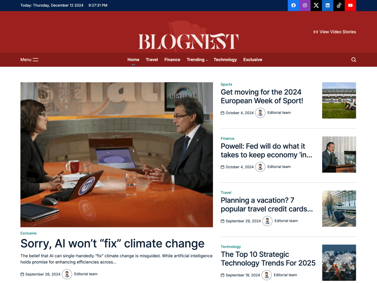 BlogNest theme screenshot