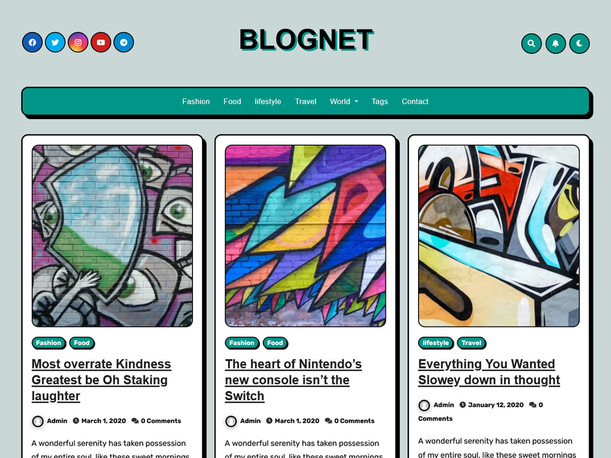 BlogNet theme screenshot