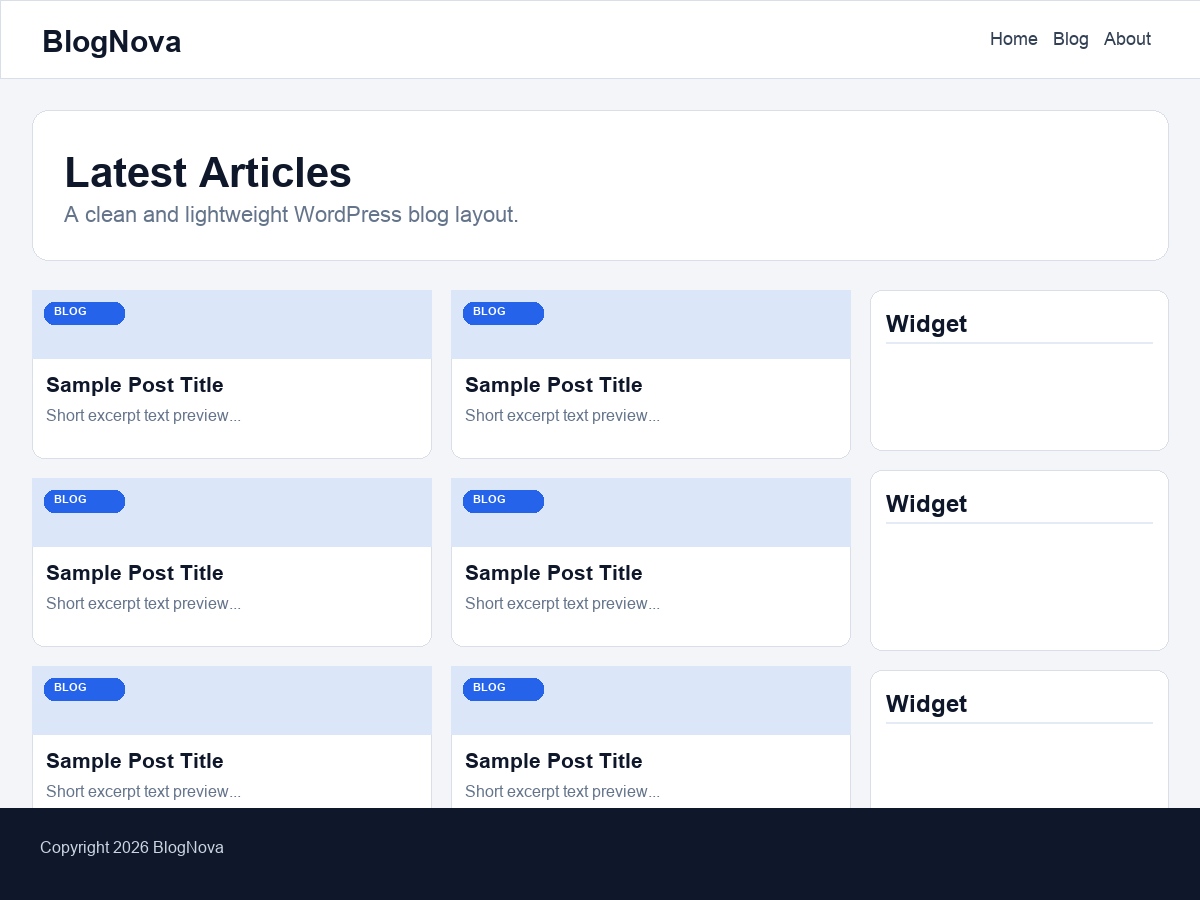 BlogNova theme screenshot