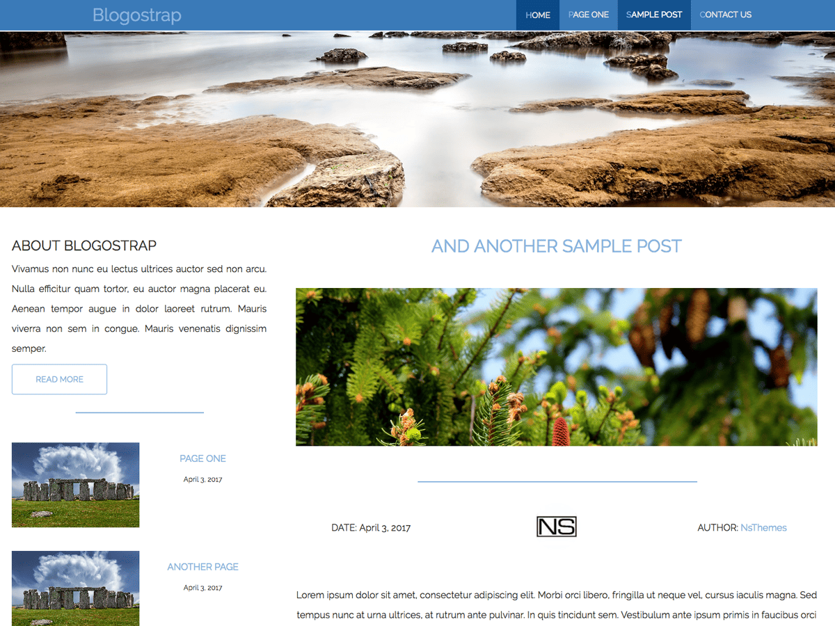 Blogostrap theme screenshot