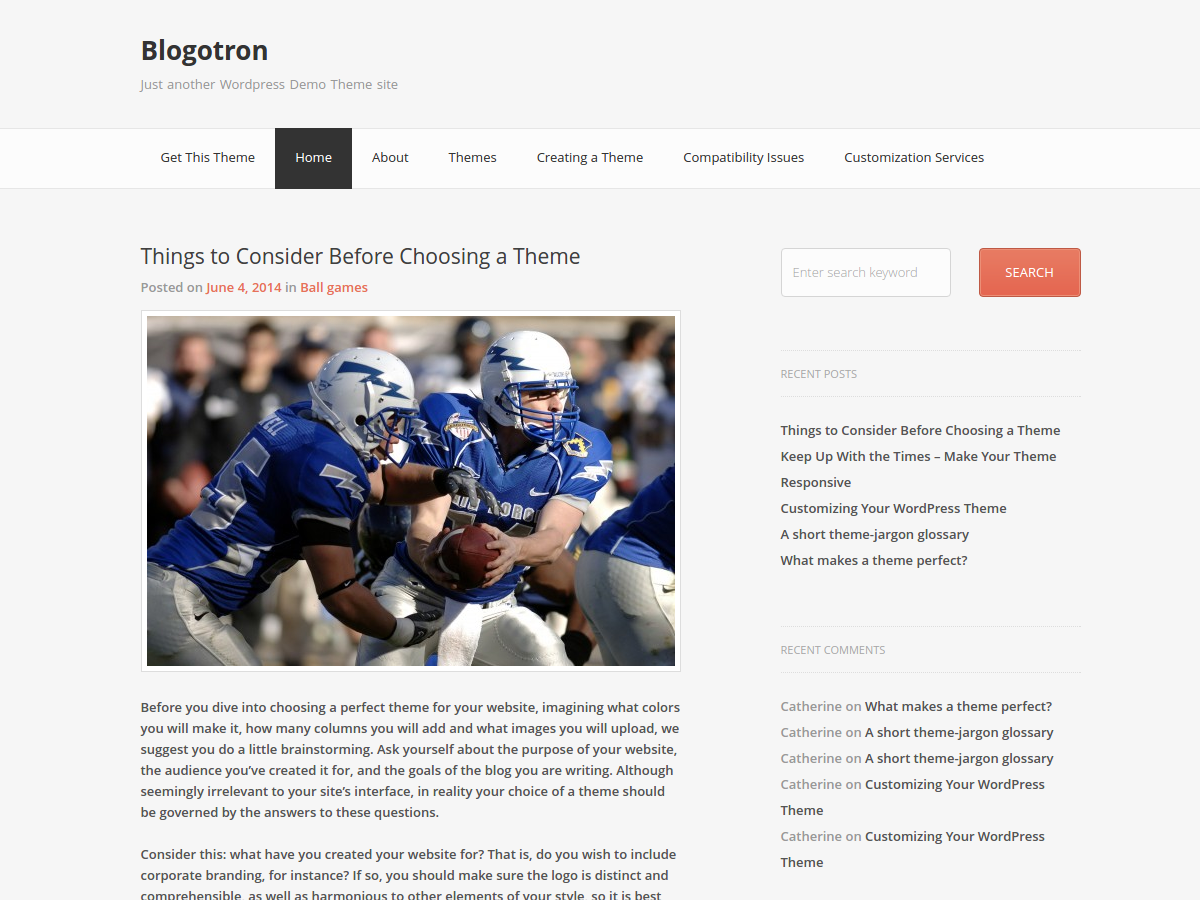 Blogotron theme screenshot