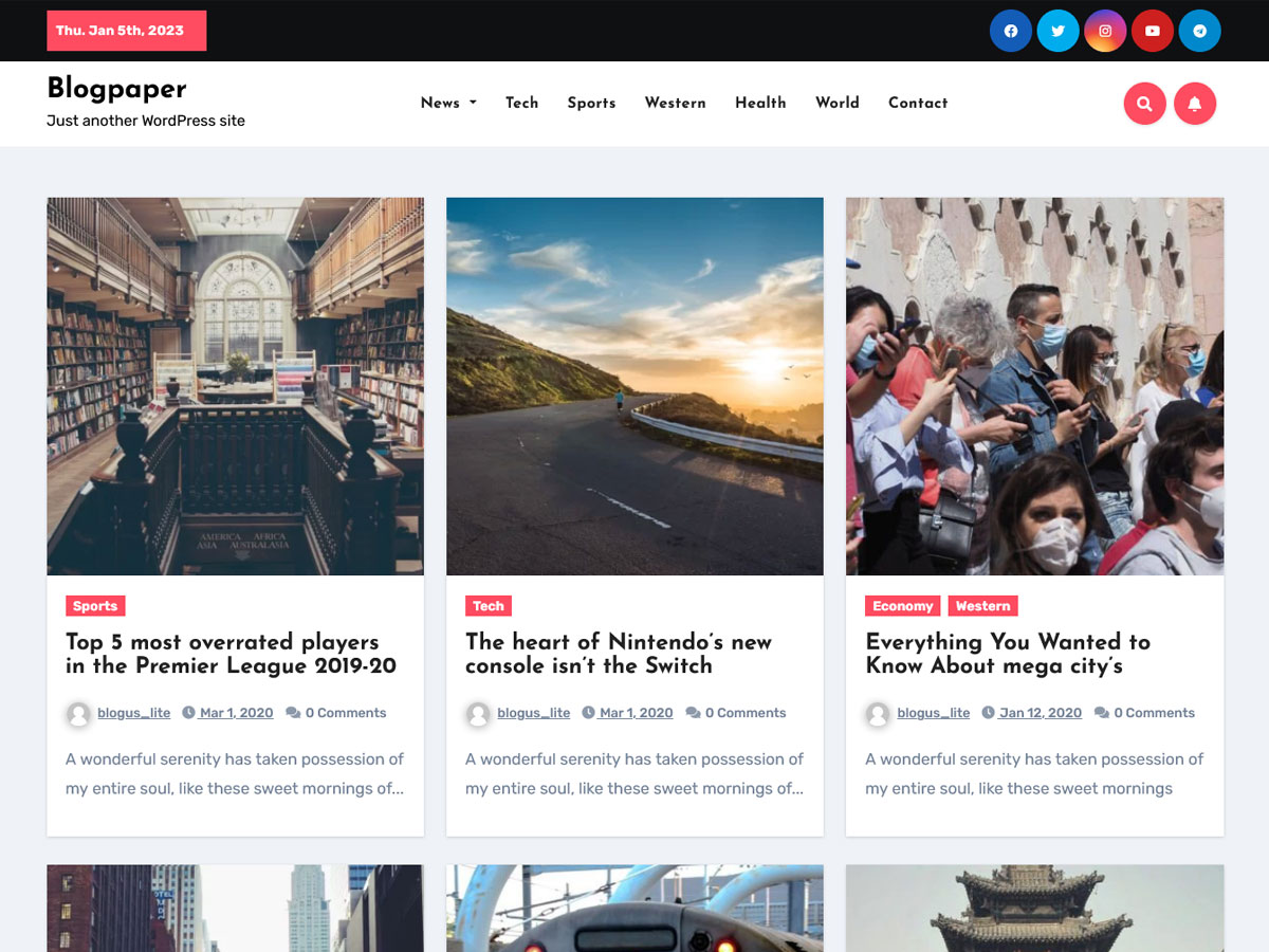 Blogpaper theme screenshot