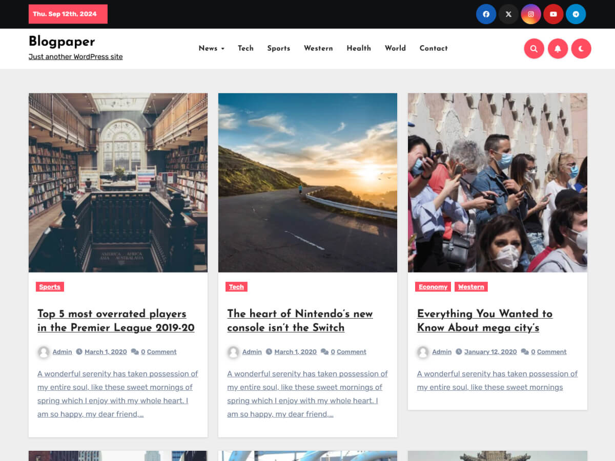 Blogpaper theme screenshot