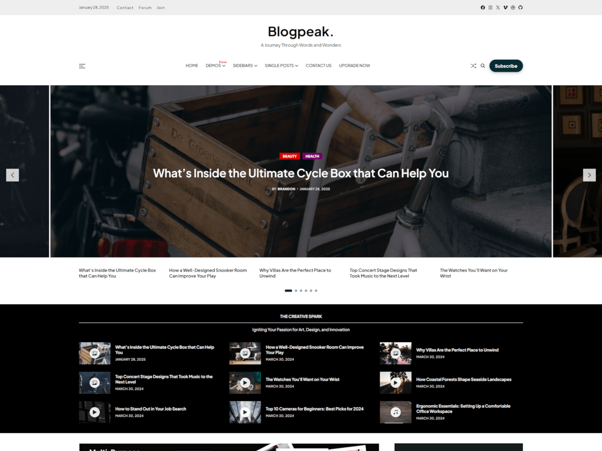 Blogpeak theme screenshot