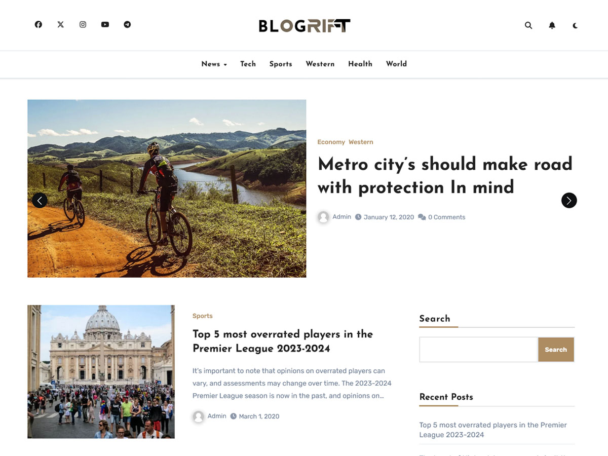 Blogrift theme screenshot