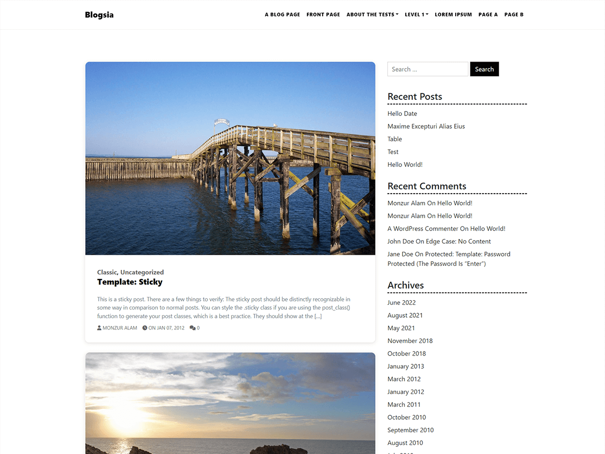 Blogsia theme screenshot