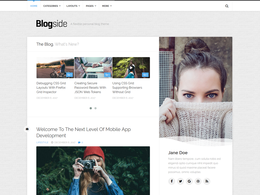 Blogside theme screenshot