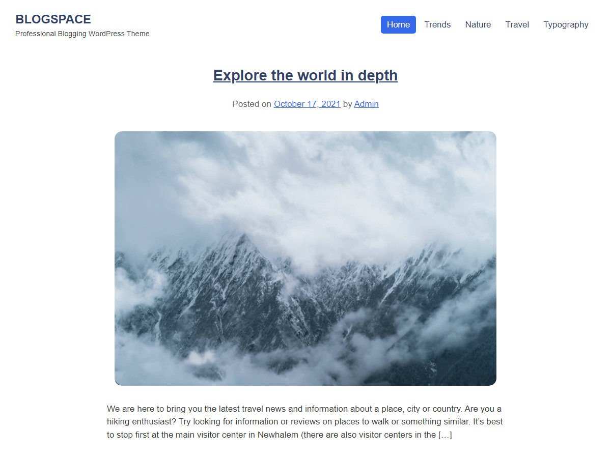Blogspace theme screenshot