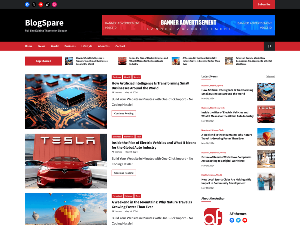 BlogSpare theme screenshot