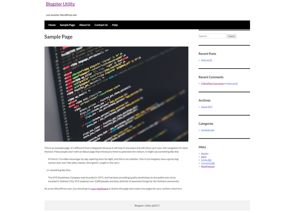 blogster-utility theme screenshot