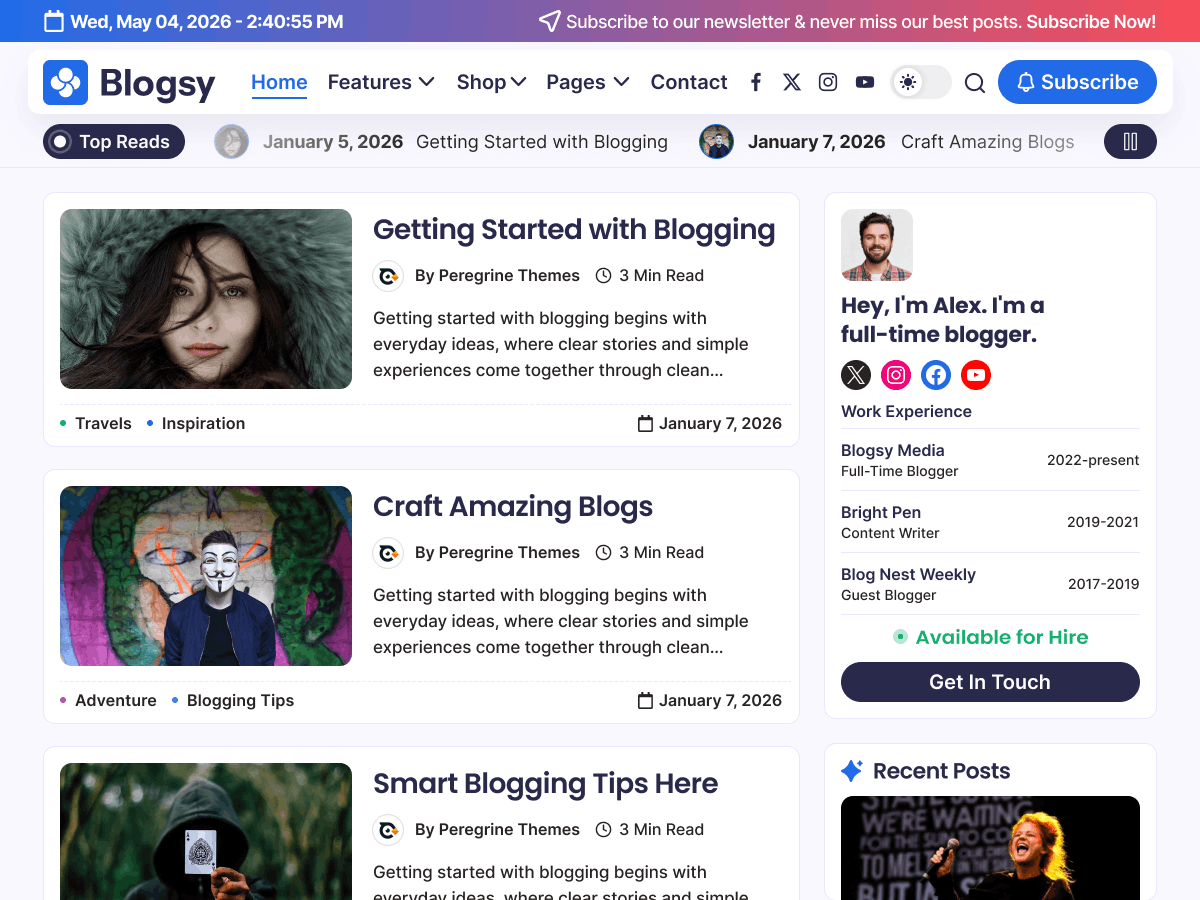Blogsy theme screenshot