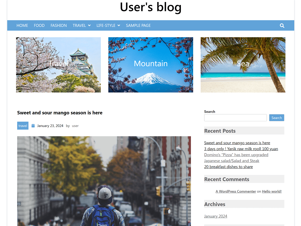 blogtrip theme screenshot