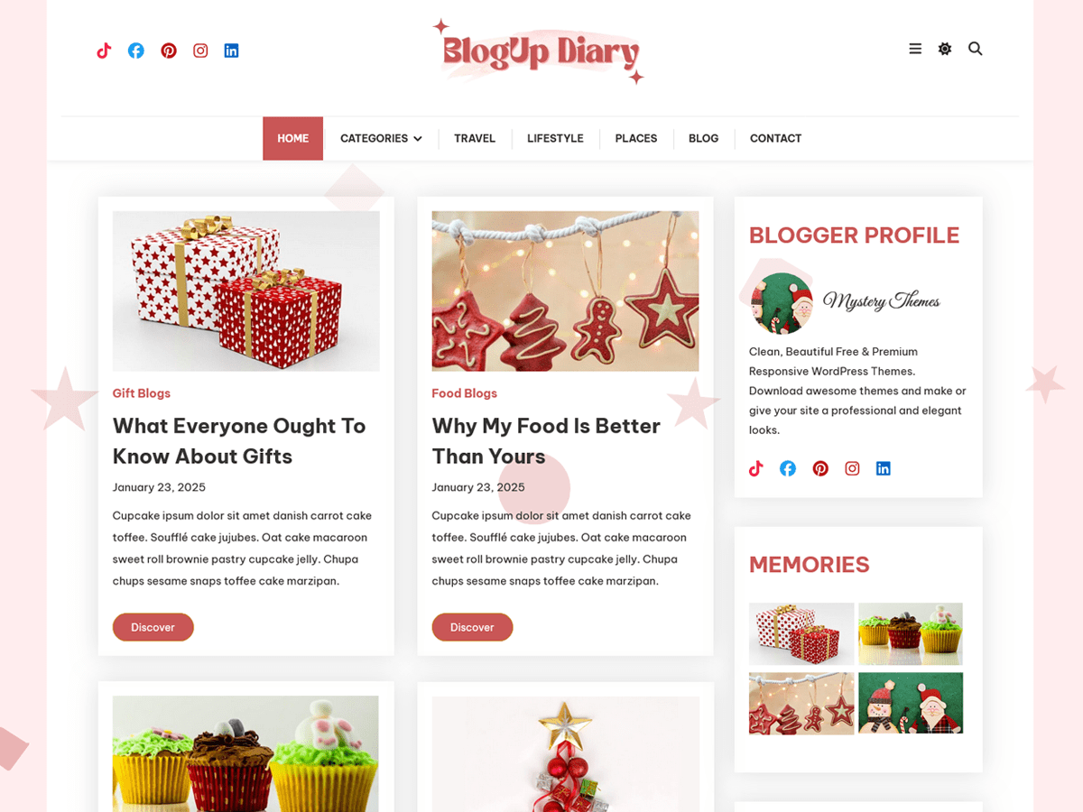 Blogup Diary theme screenshot