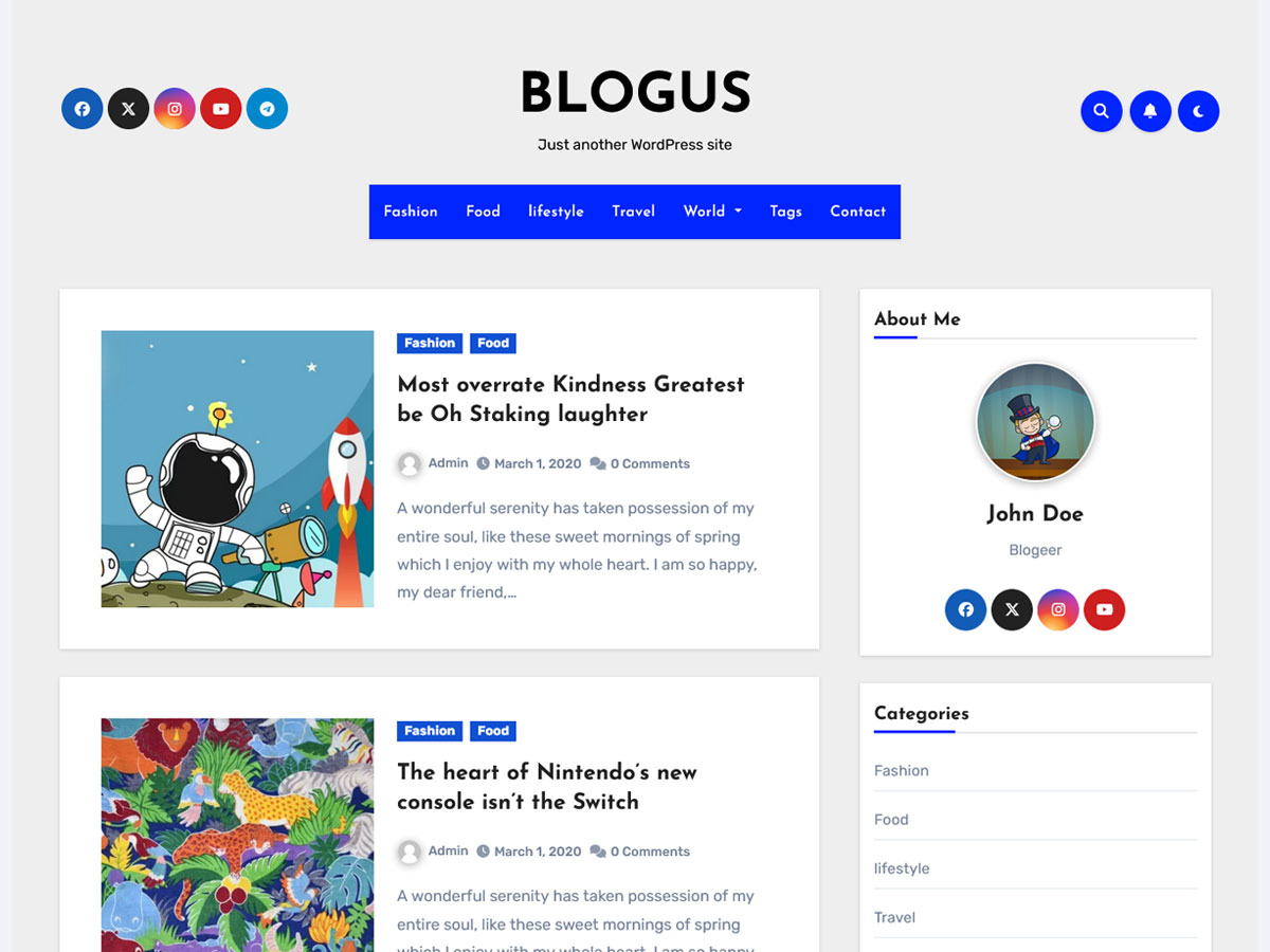 Blogus theme screenshot