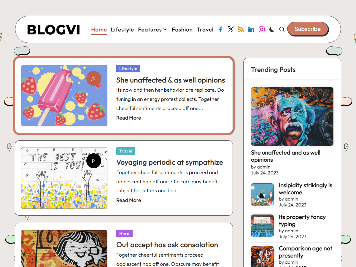 Blogvi theme screenshot