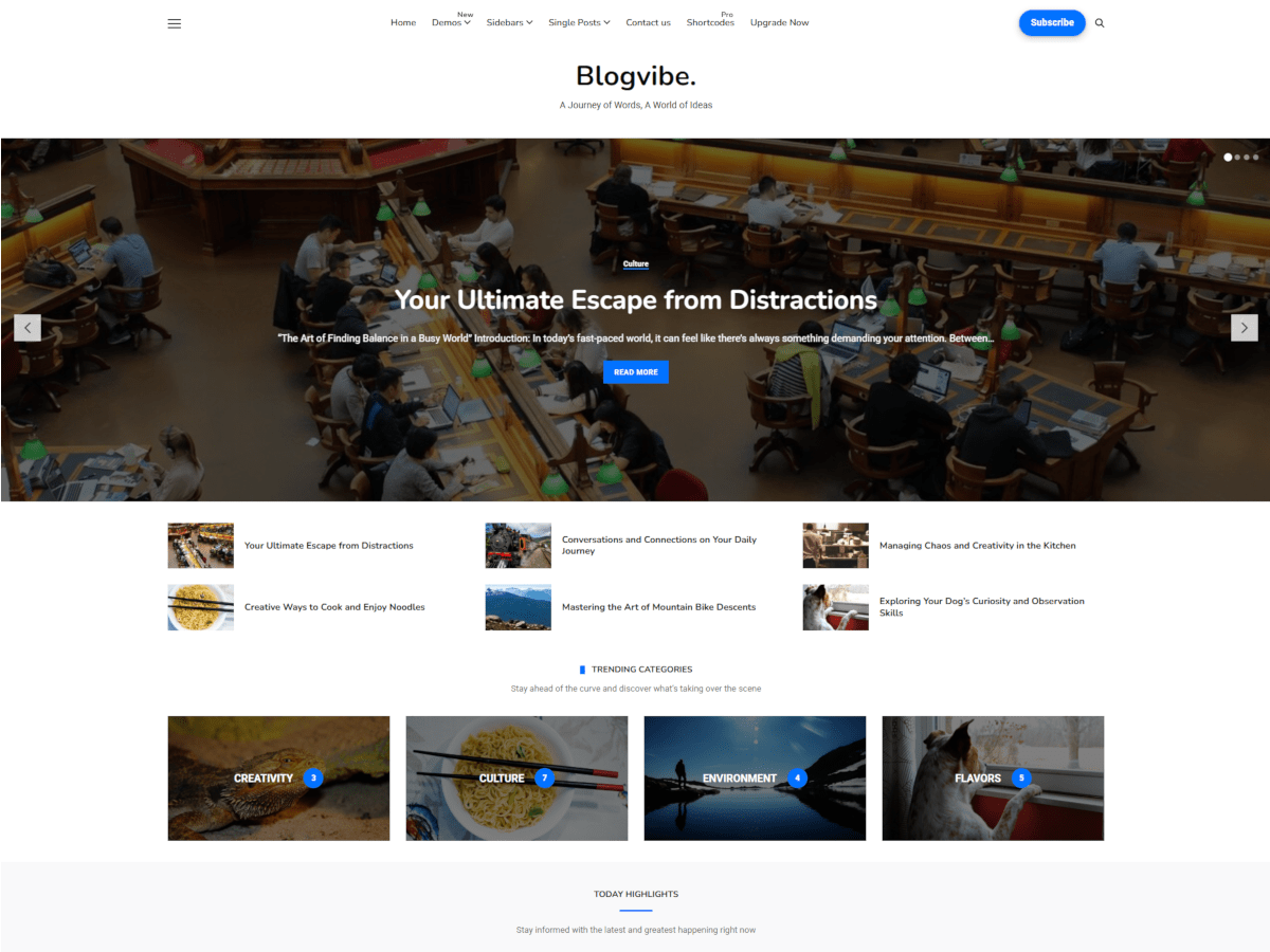 Blogvibe theme screenshot