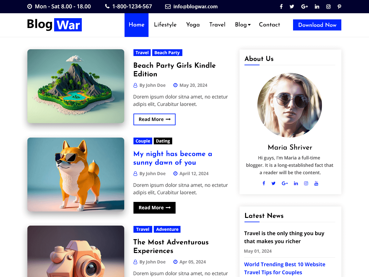 BlogWar theme screenshot