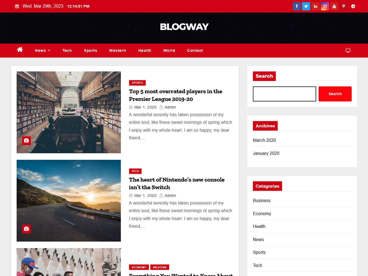 Blogway theme screenshot