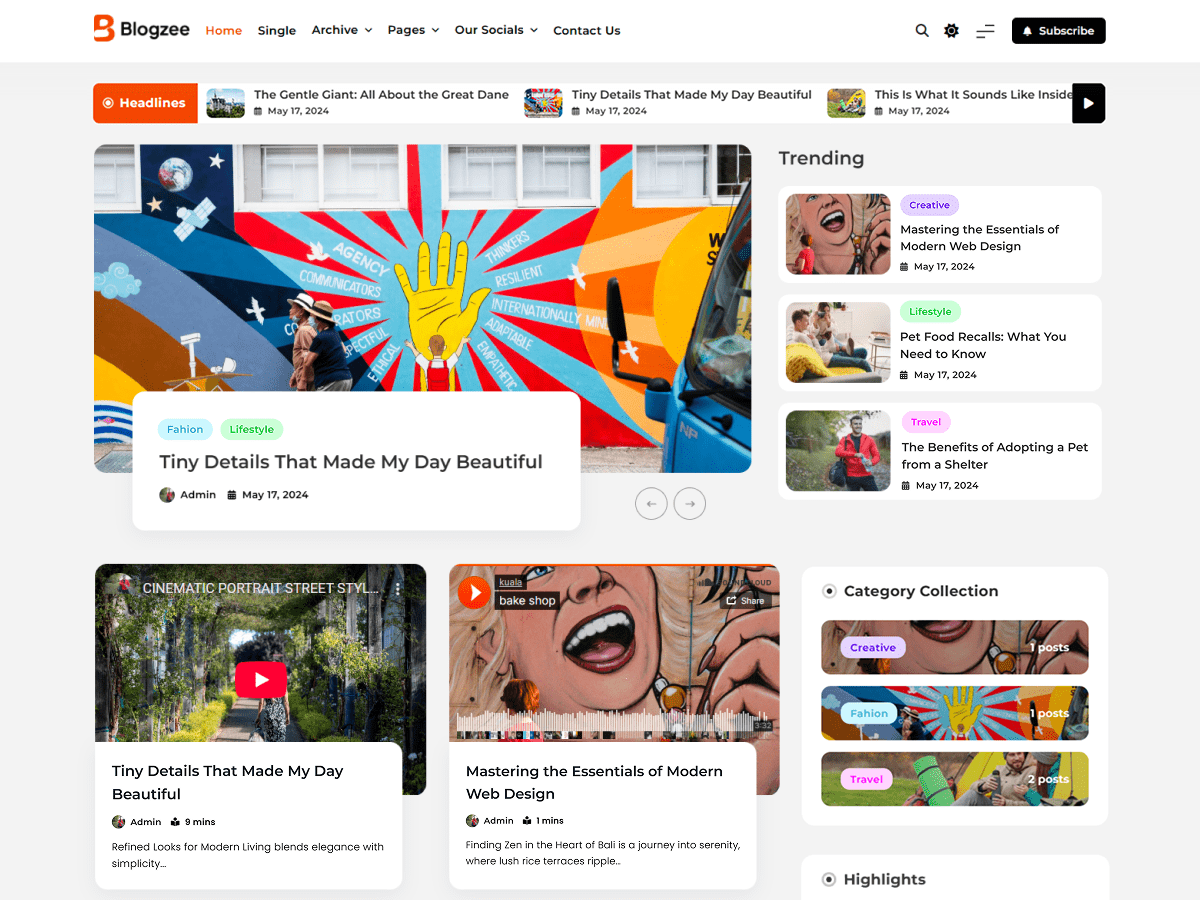 Blogzee theme screenshot
