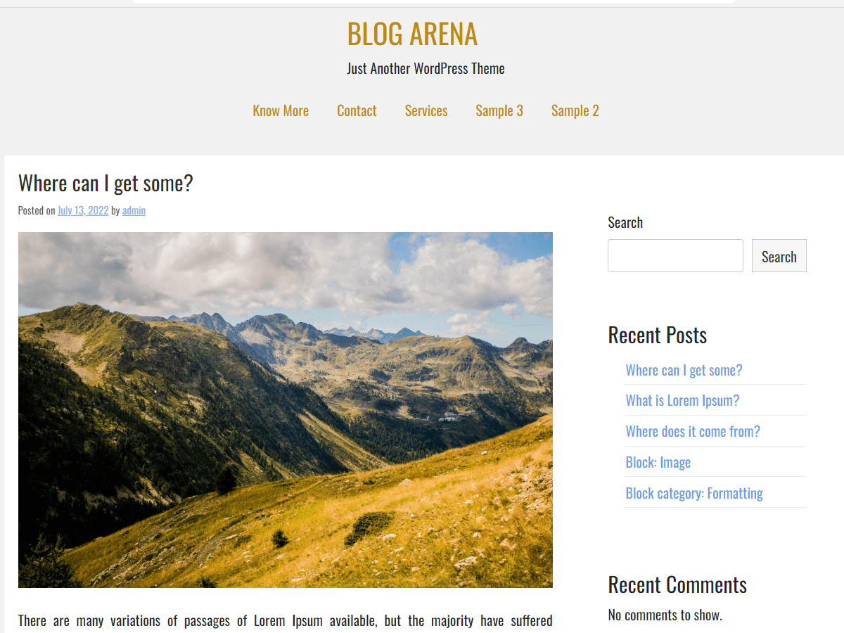 blogzone theme screenshot