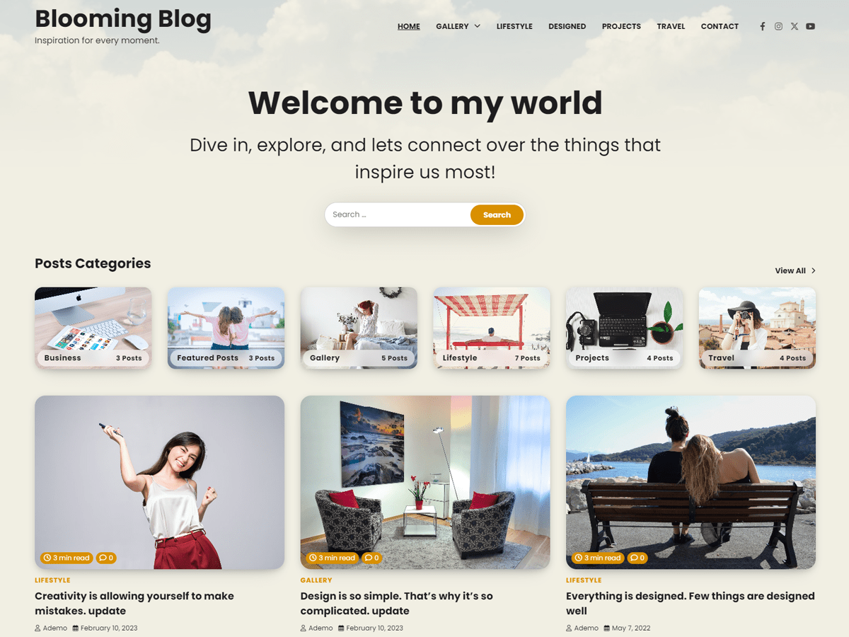Blooming Blog theme screenshot