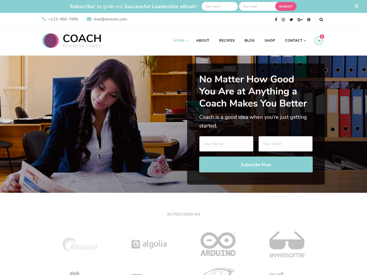 Blossom Coach theme screenshot