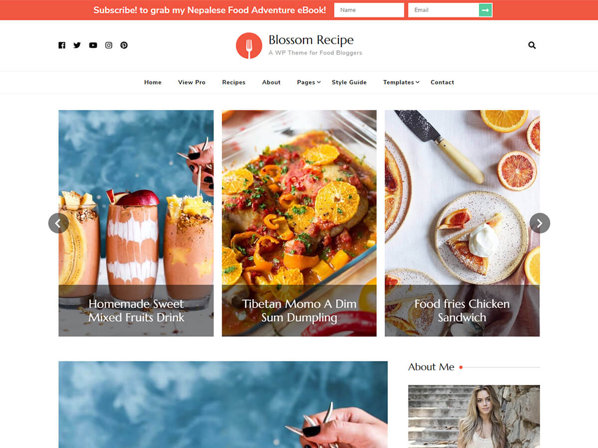 Blossom Recipe theme screenshot