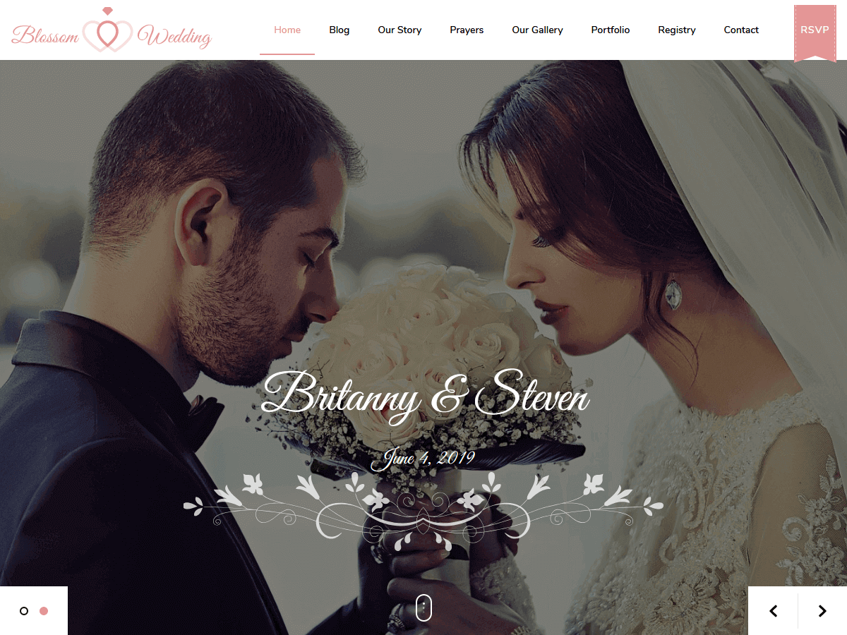 Blossom Wedding theme screenshot