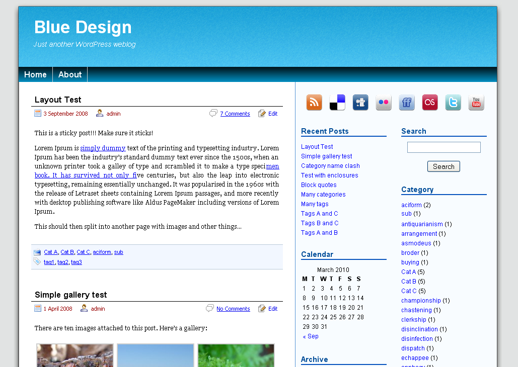 Blue Design theme screenshot