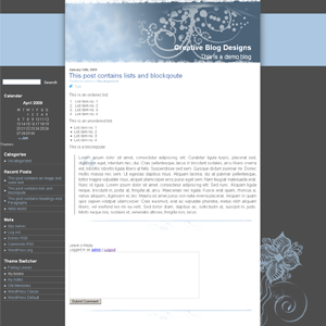 Blue Drop theme screenshot