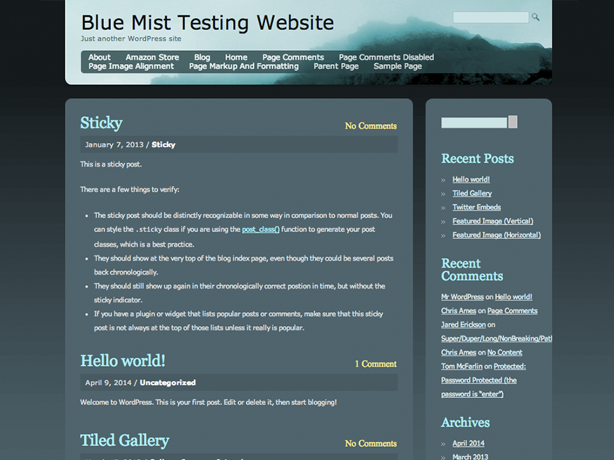 Blue Mist theme screenshot