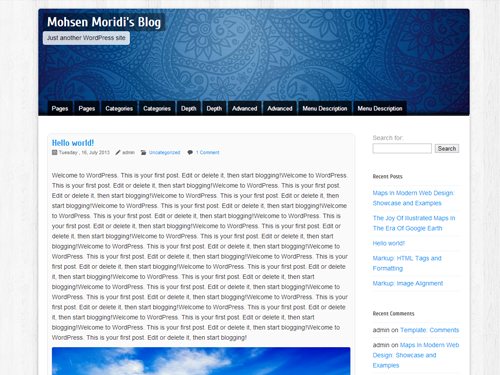 Blue Peace theme screenshot