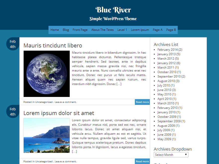 Blue River theme screenshot