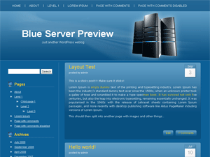 Blue Server theme screenshot