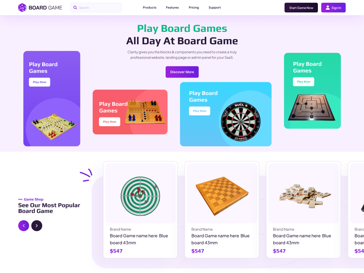 Board Games theme screenshot